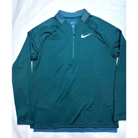 Nike Pro Elite Half Zip Track Pullover Top Blue Green CW2705-375 Large NEW RARE - Picture 1 of 8